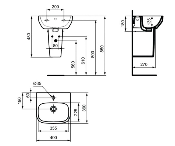 раковина IDEAL STANDARD I.LIFE 40